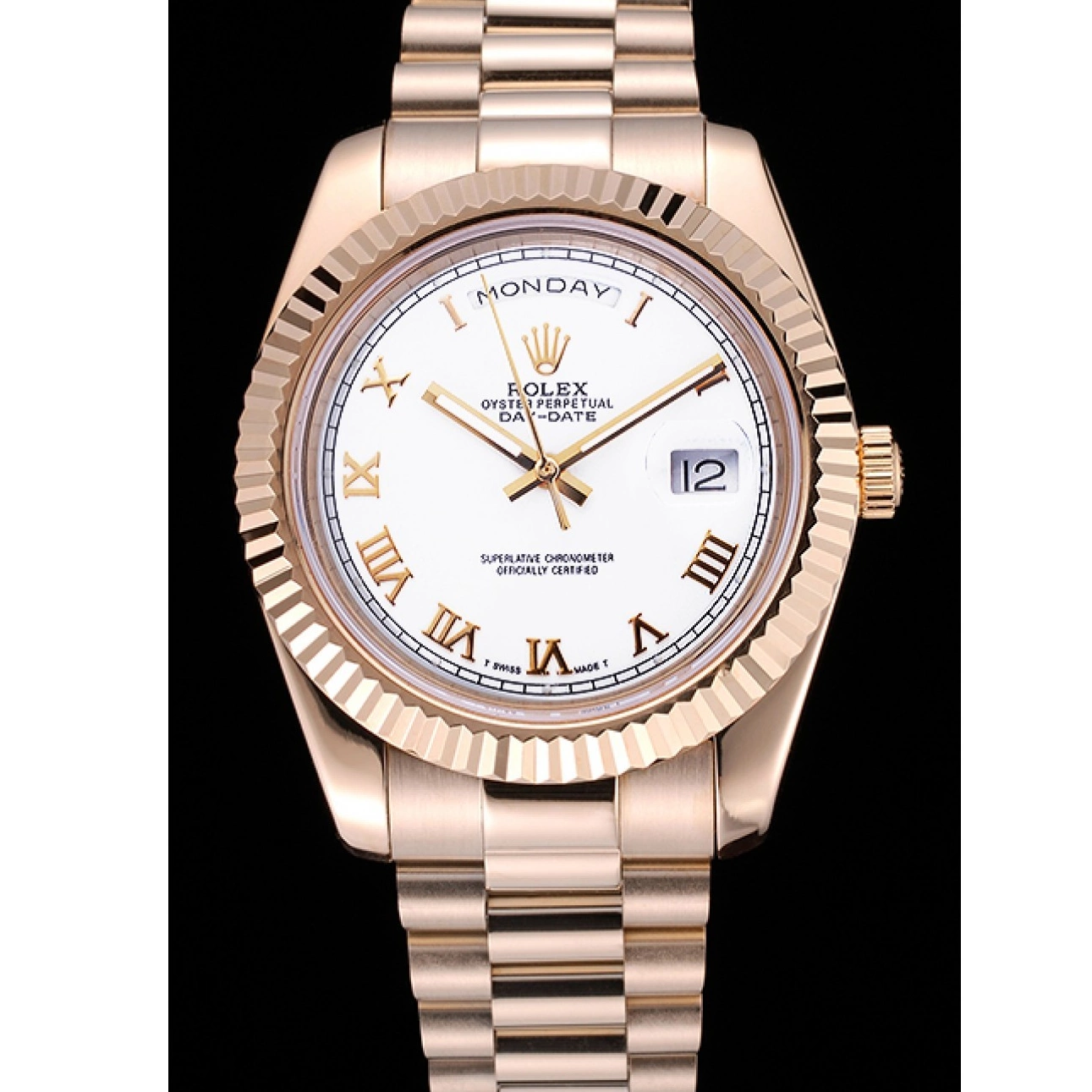 Aaa replica watch Bracelet 622546 Dial White Gold Day-Date Rolex 0823